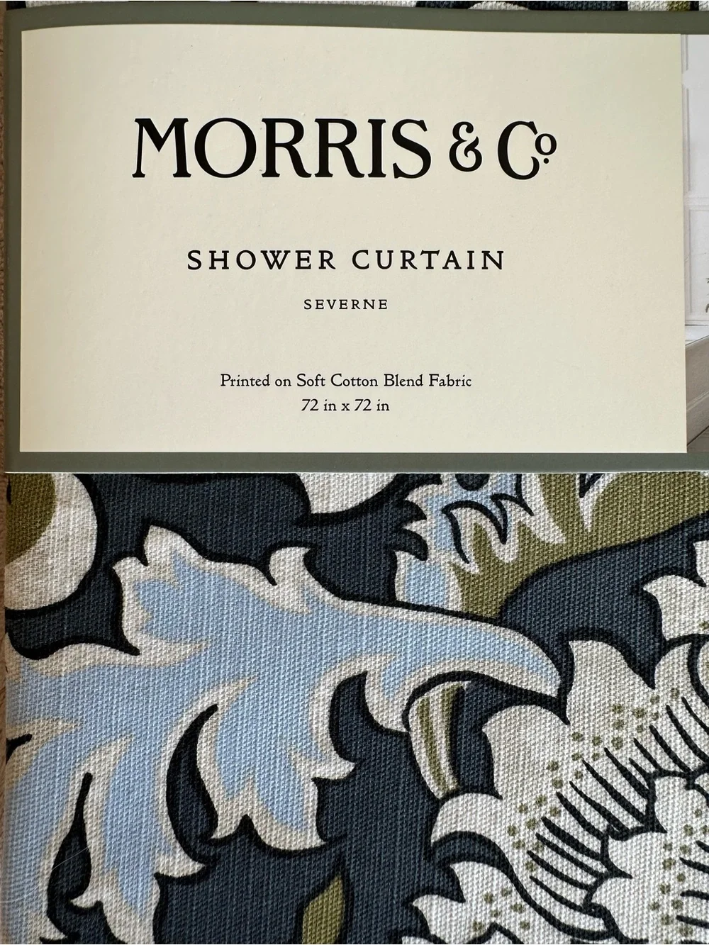 Morris & Co William Morris Blue Floral Shower Curtain Severne